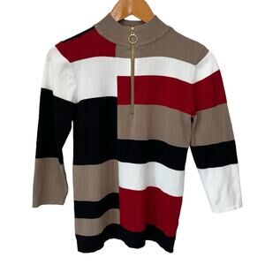 CAROL ROSE Color Block Sweater Size Small
